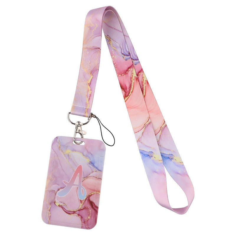 Wholesale 10pcs Marble New Mobile Phone Strap Campus Meal Card Bus Access Card Work Brand Laminated Hard Shell Card Holder
